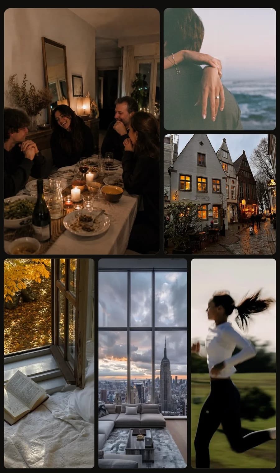 A renasca vision board, filled with photographs of the life someone is working towards.